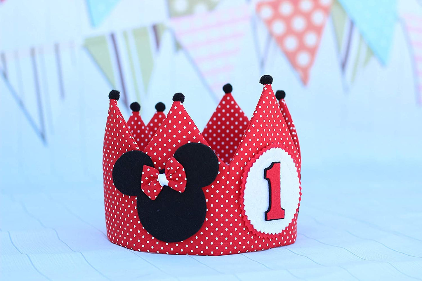 Corona de cumpleaños Minnie Mouse Roja